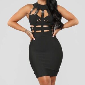 Black Fashion Nova Bandage Dress